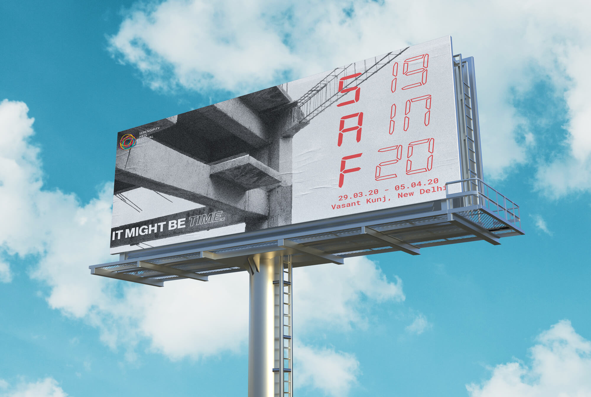 Photo of billboard showing SAF 19in20 branding