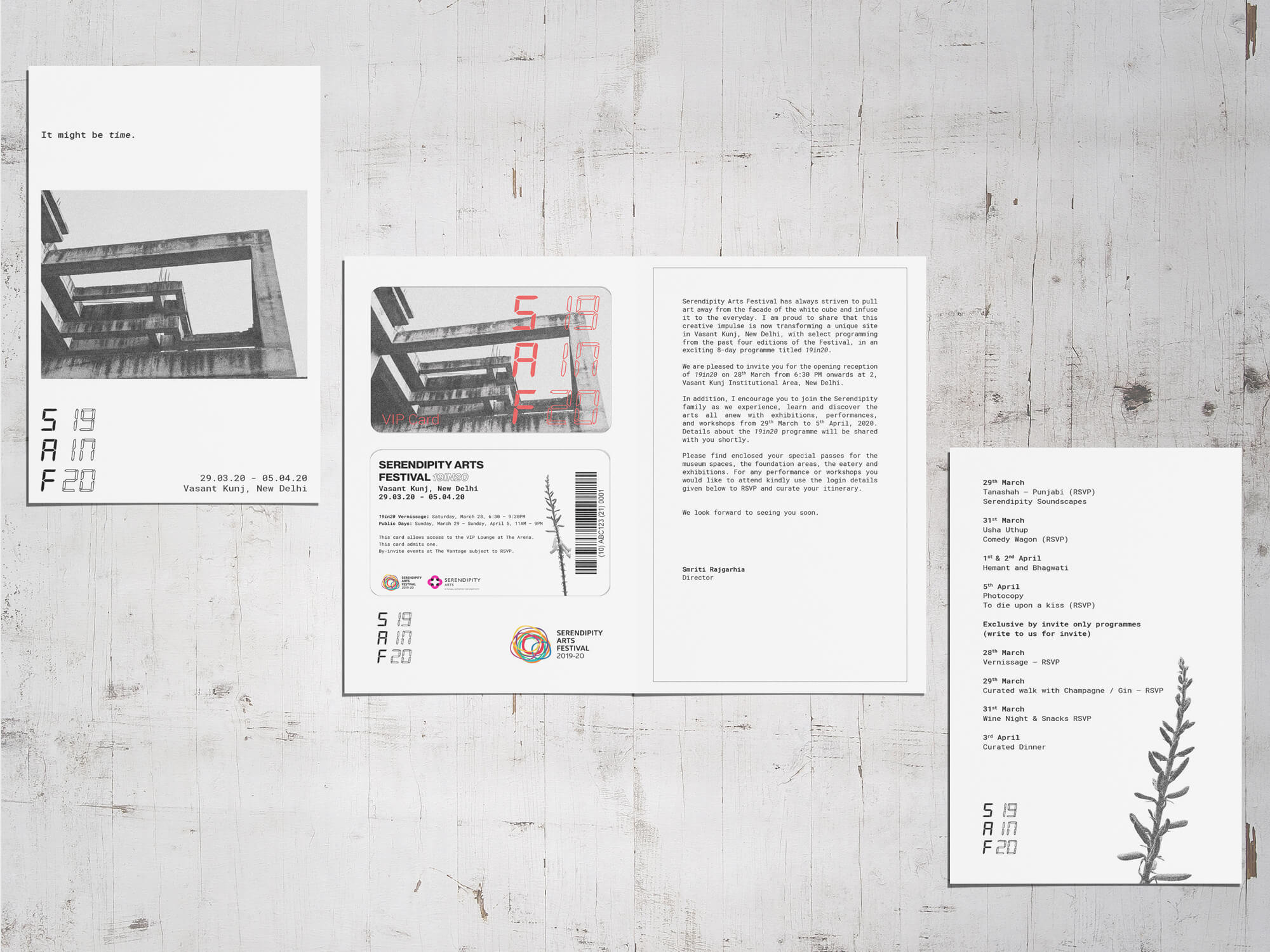 Photo of the VIP invite for SAF 19in20