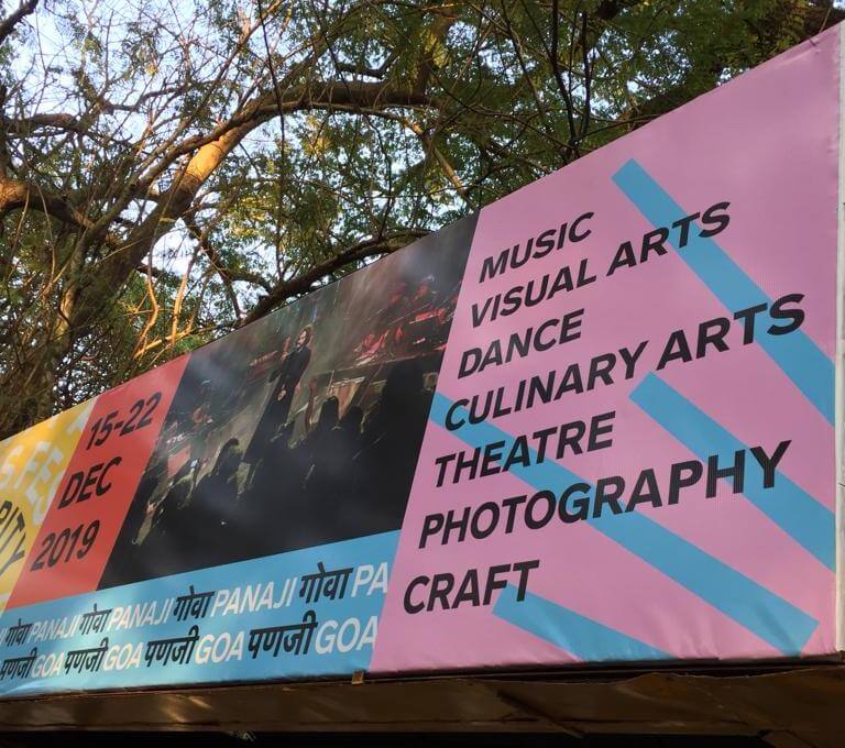 Photo of bus stop showing SAF 2019 branding